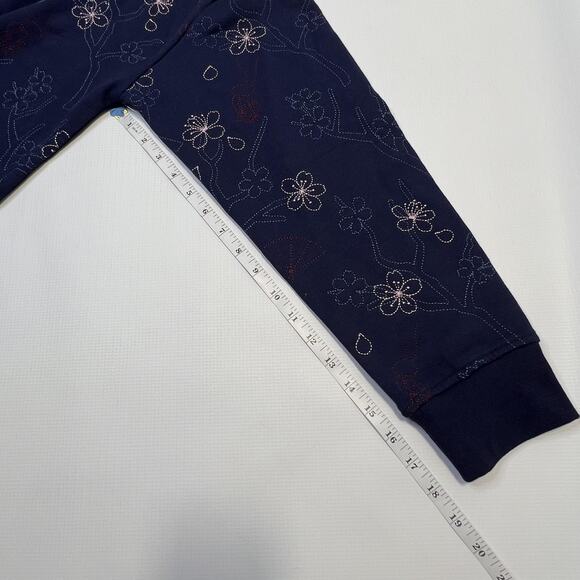 Disney Princess Mulan Sweatshirt Womens Large Navy Blue Floral Crew Pullover New - Picture 6 of 7